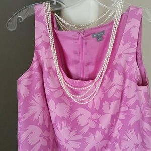 Pink100% silk floral dress